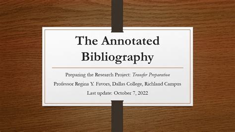 annotated bibliography powerpoint|Annotated Bibliography (1301) .